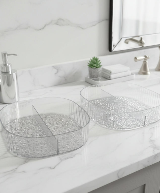 2-Pc Shallow Bathroom Organiser