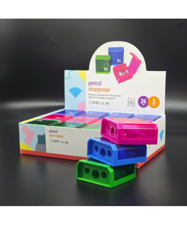 Three-Hole Square Pencil Sharpener