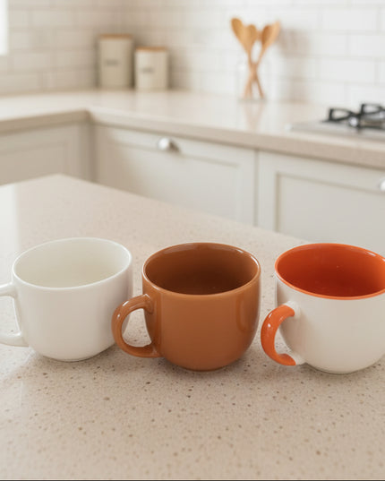 6-Pc Color Glaze Ceramic Cup