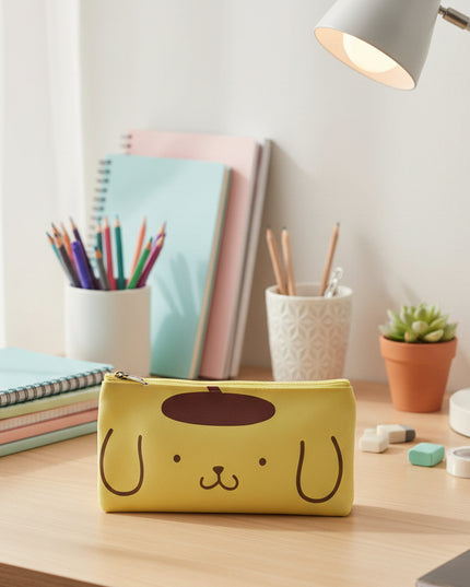 Canvas Cartoon Flat Pencil Bag