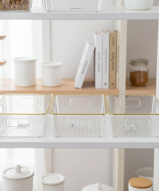 3-pc Gold-Rimmed Multi-Use Storage Container