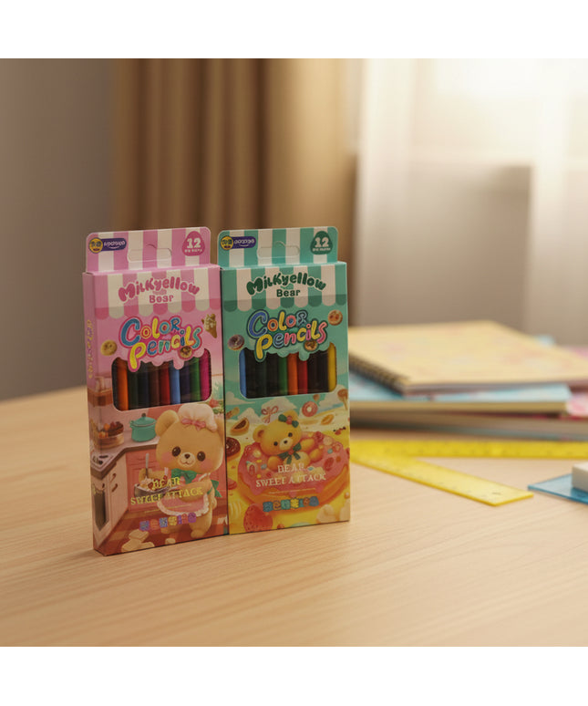 Twelve-Color Bear Pencil Set