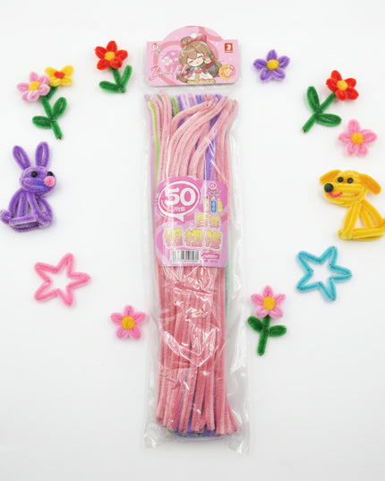 Packaged pink toy train set on a white background