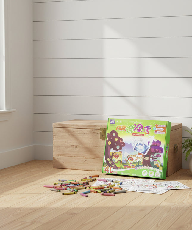 4-D Coloring & Story Book Set (3Pcs)
