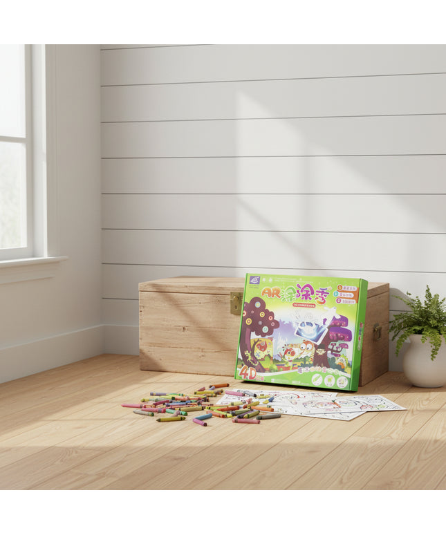 4-D Coloring & Story Book Set (3Pcs)