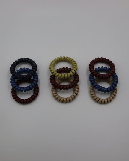 3Pc-Deep Color Spiral Ponytail Holders