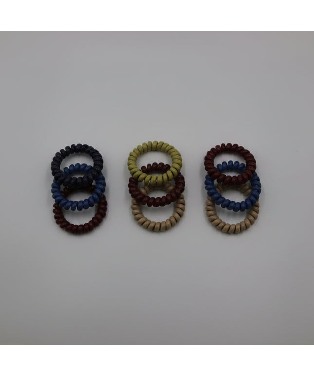 3Pc-Deep Color Spiral Ponytail Holders