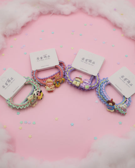 2-Pc Multicolour Cartoon Ponytail Holders