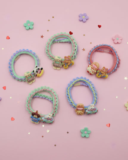 2-Pc Multicolour Cartoon Ponytail Holders