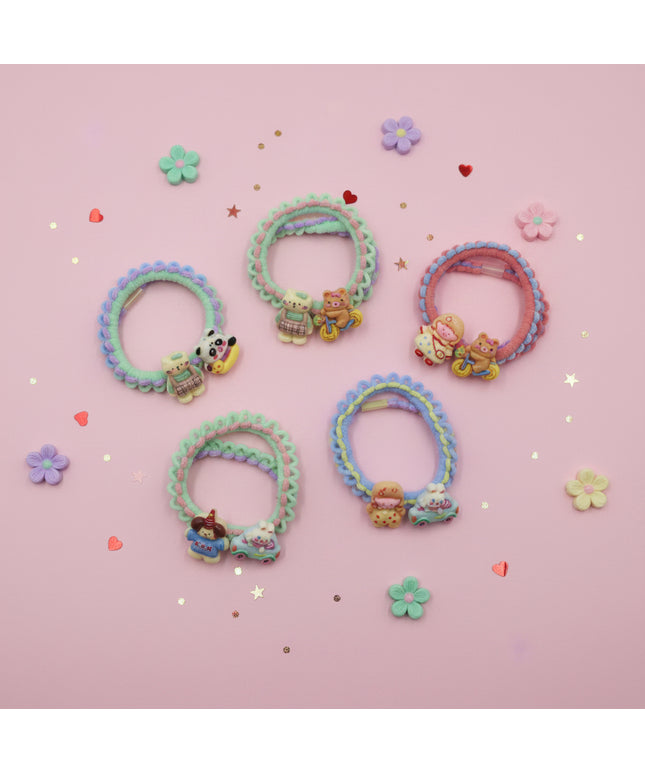 2-Pc Multicolour Cartoon Ponytail Holders