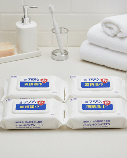4-Pack Hygienic Alcohol Wipes (60-Pcs)