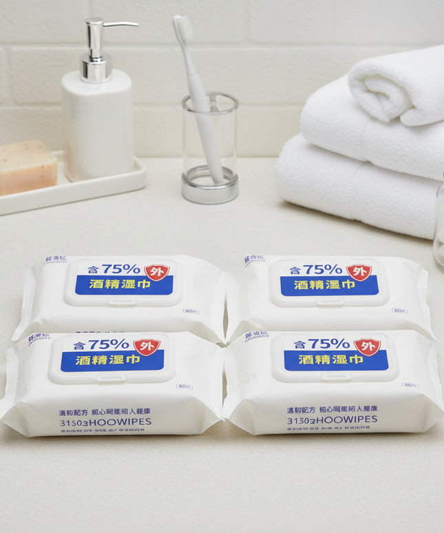 4-Pack Hygienic Alcohol Wipes (60-Pcs)
