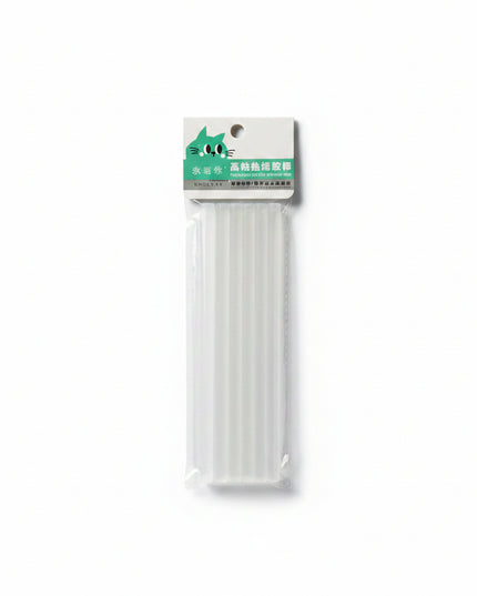 Packaged clear plastic straws on a white background
