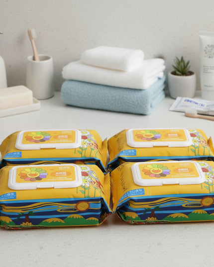 4-Pack Floral Cartoon Baby Wipes (60-Pcs)