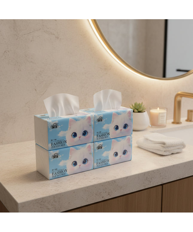 4-Pack 4-Ply Soft Facial Tissues (400 Sheets)