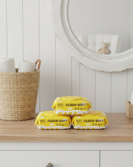 4-Pack Cloud Soft Wet Wipes (80-Pcs)
