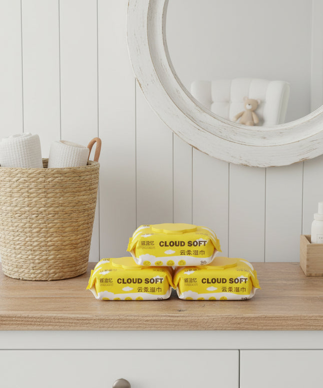 4-Pack Cloud Soft Wet Wipes (80-Pcs)