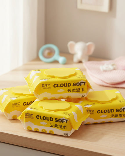 4-Pack Cloud Soft Wet Wipes (80-Pcs)