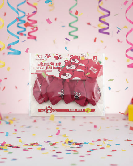 Strawberry Bear Balloons-6pcs
