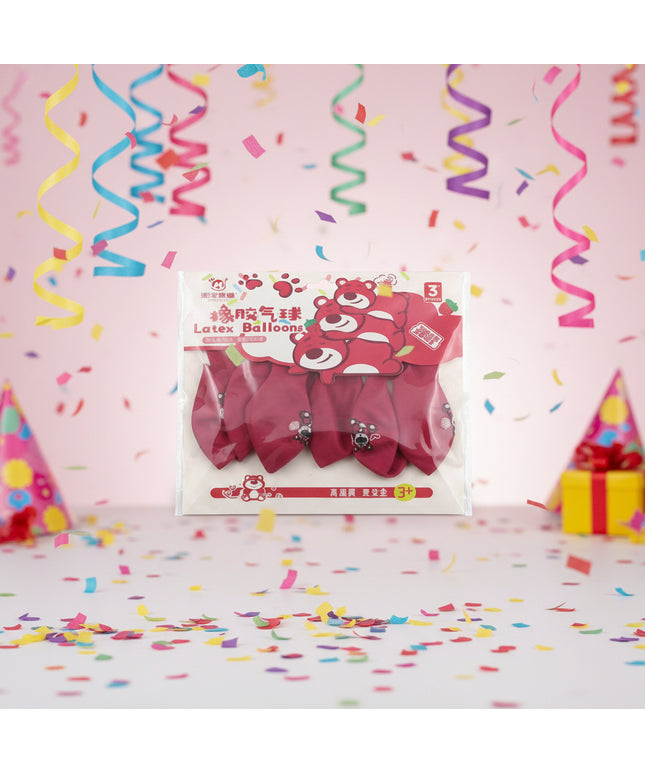 Strawberry Bear Balloons-6pcs