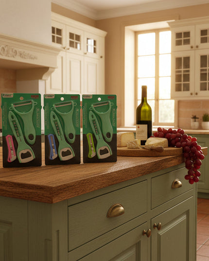 Cutter, Corkscrew & Peeler Set