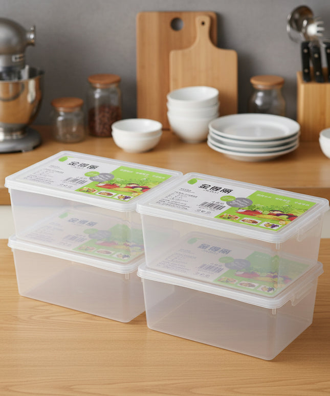 4-Pc Rectangular Refrigerator Storage Container
