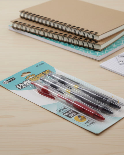 Classic Retractable Gel Pen Set (0.5mm Bullet Tip, 3-Pack)