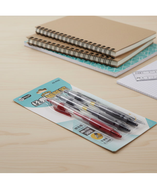 Classic Retractable Gel Pen Set (0.5mm Bullet Tip, 3-Pack)