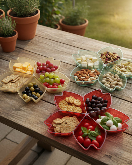 3-Pc Five-Compartment Snack Platter(27*3cm)