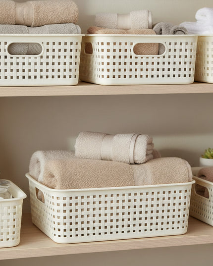 3-Pc Ratan Plastic Storage Basket (27*19)