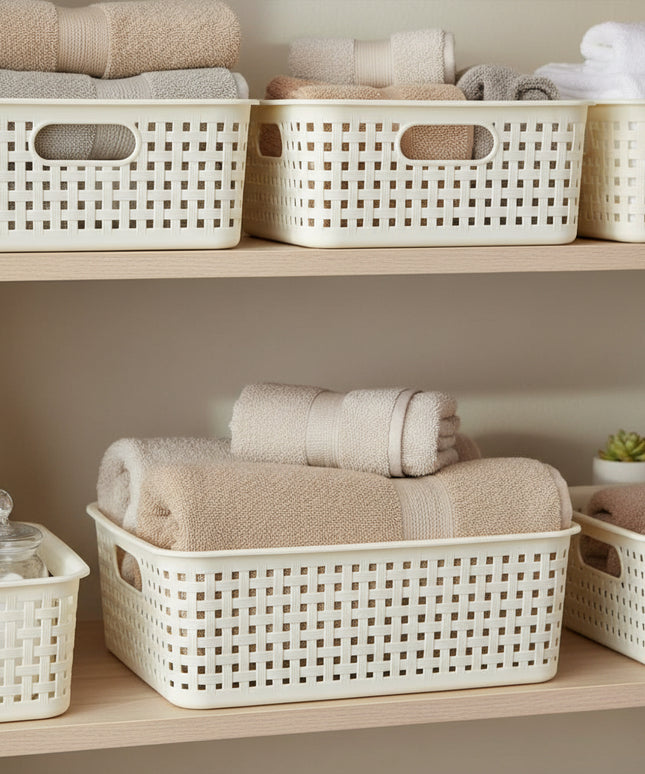 3-Pc Ratan Plastic Storage Basket (27*19)