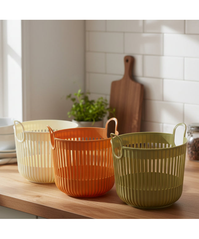 3-Pc Roman Pattern Storage Basket