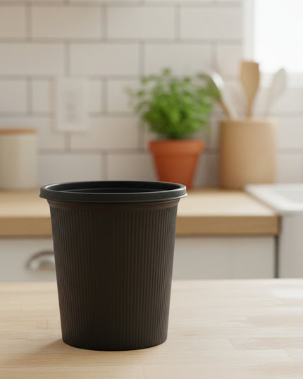 Vertical Striped Trash Bin