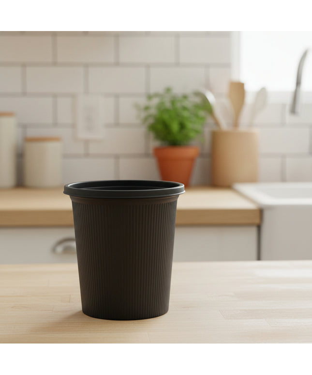 Vertical Striped Trash Bin