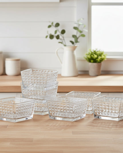 6-Pc Square Glass Bowl