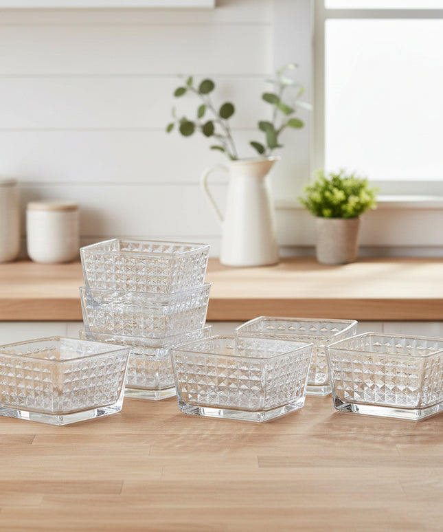 6-Pc Square Glass Bowl