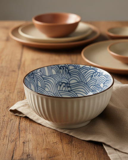 6-Pc Geometric Print 5-inch Bowl
