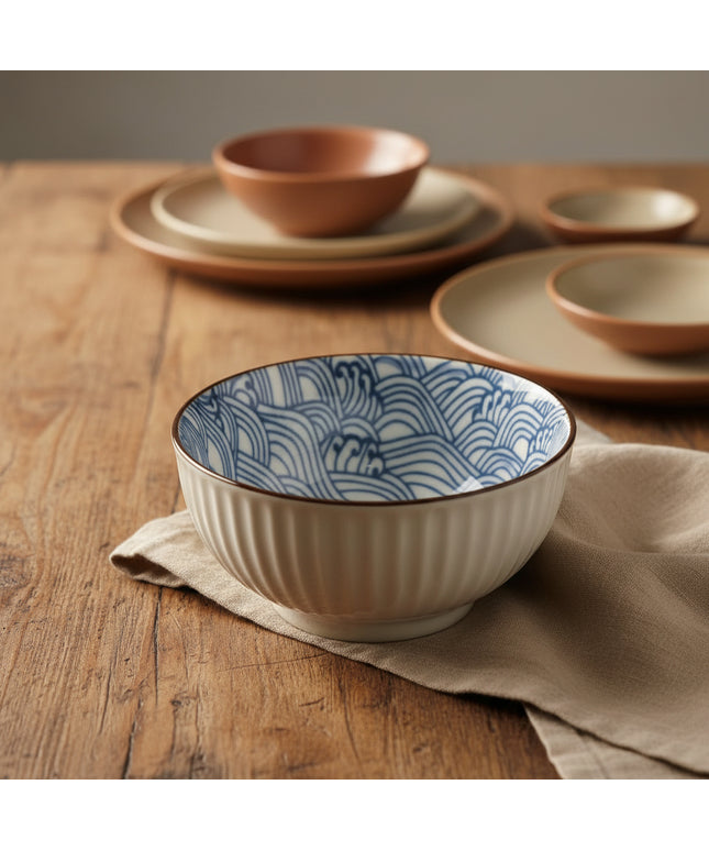 6-Pc Geometric Print 5-inch Bowl