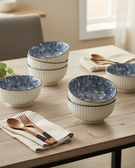 6-Pc Geometric Print 5-inch Bowl