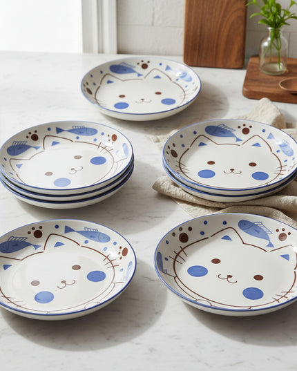 6-Pc 8-inch Cat Face Print Plate