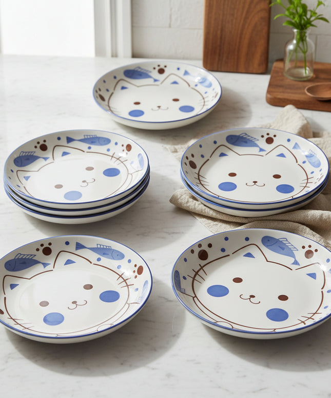 6-Pc 8-inch Cat Face Print Plate