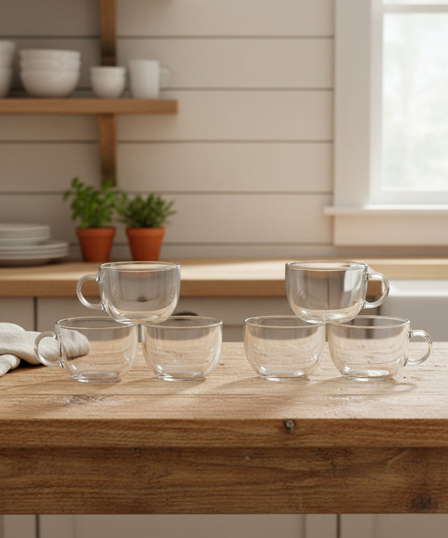 6-Pc Wide Glass Cup