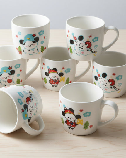 6-Pc Cute Cartoon Print Ceramic Cup