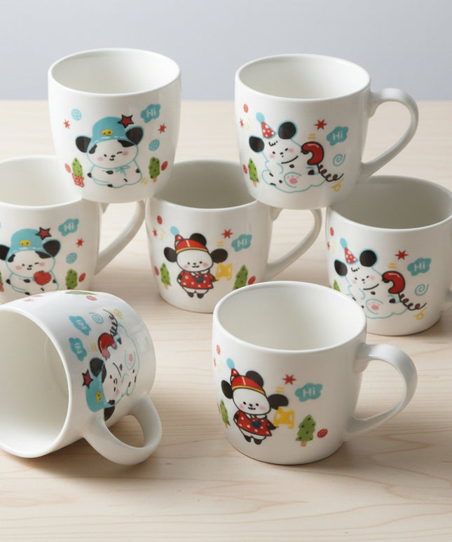 6-Pc Cute Cartoon Print Ceramic Cup