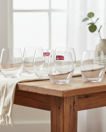 6-Pc Red Cherry Cold Cut Glass Cup