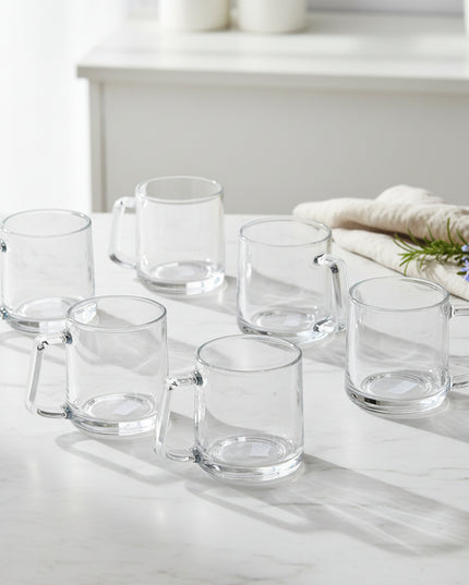 6-Pc Deli Glass Handle Cup