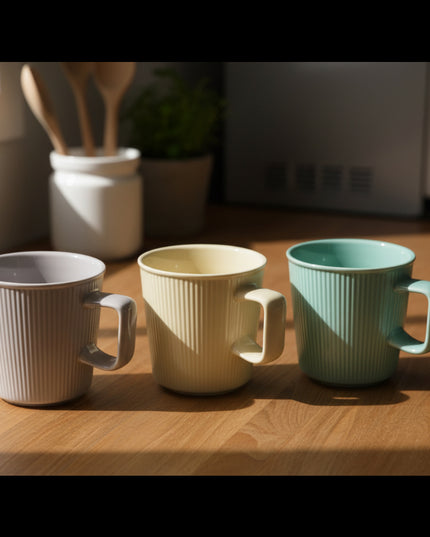 6-Pc Pattern Color Glaze Ceramic Cup