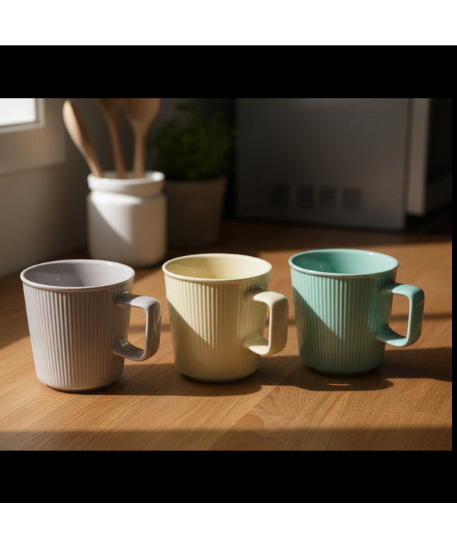 6-Pc Pattern Color Glaze Ceramic Cup
