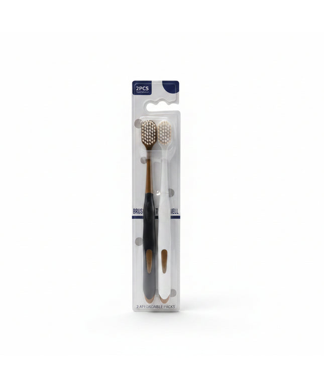 Two kitchen brushes in packaging on a gray background