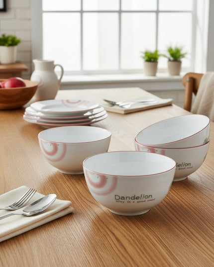 6-Pc Dandelion Print 6 inch Bowl